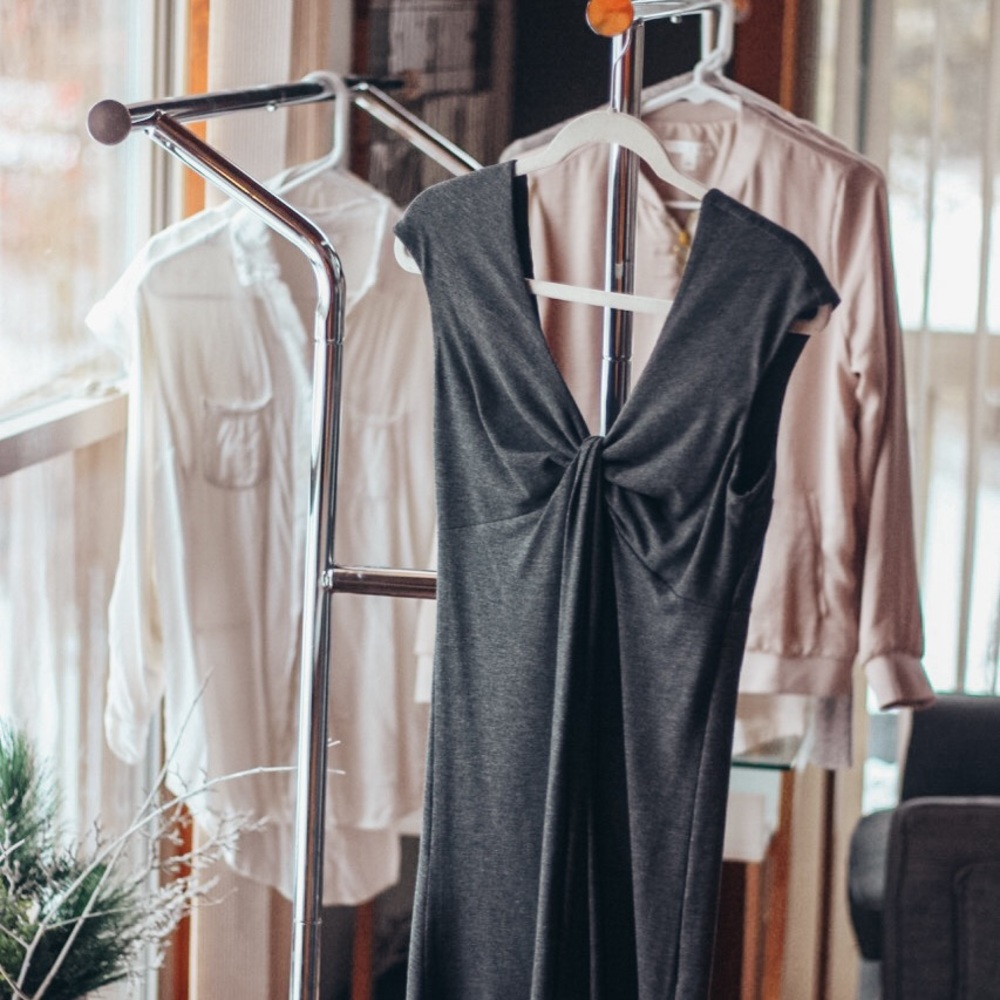 Midi Grey knot Express dress
